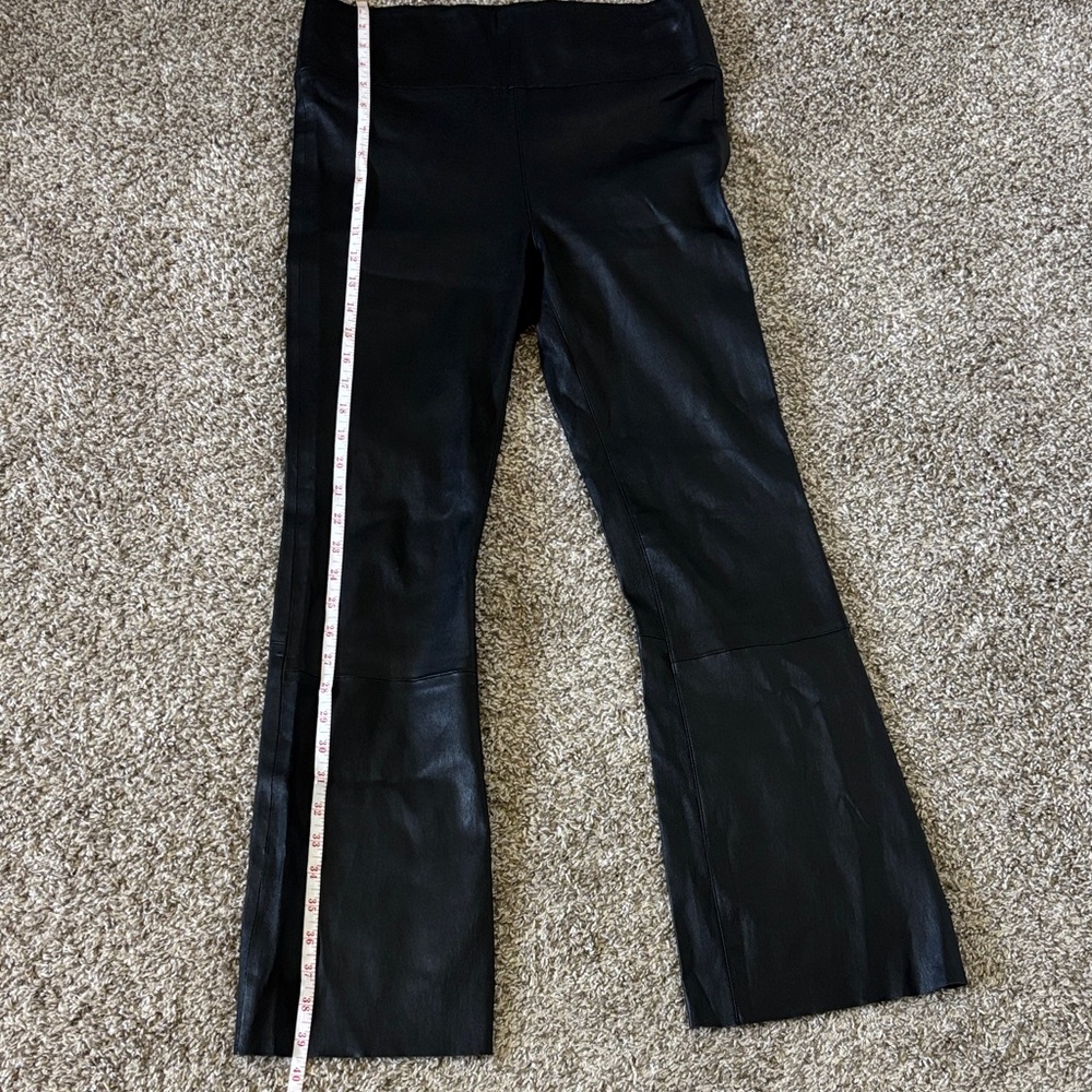SPRWMN Luxury 100% Leather Crop Micro Flare Pants High Rise Size L - Picture 10 of 16